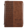 Picture of Trust In The Lord Brown Faux Leather Classic Bible Cover - Proverbs: 3:5