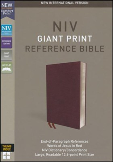 Picture of NIV Reference Bible, Giant Print, Bonded Leather, Burgundy, Indexed