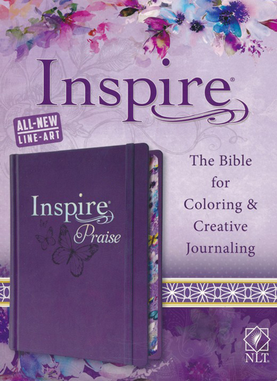 Picture of NLT Inspire PRAISE Bible, Filament-Enabled Edition (Hardcover LeatherLike, Purple): The Bible for Coloring & Creative Journaling