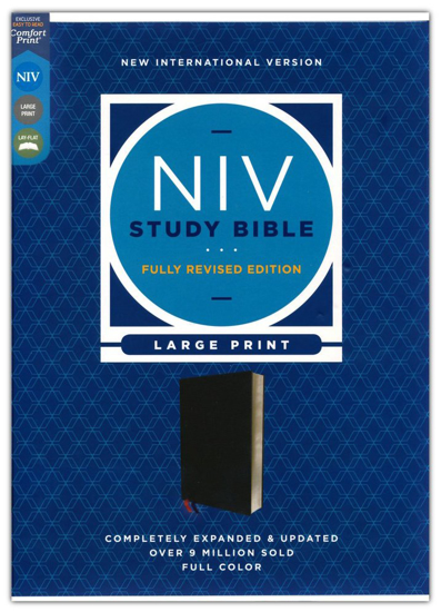 Picture of NIV Large-Print Study Bible, Fully Revised Edition, Comfort Print--bonded leather, black (red letter)