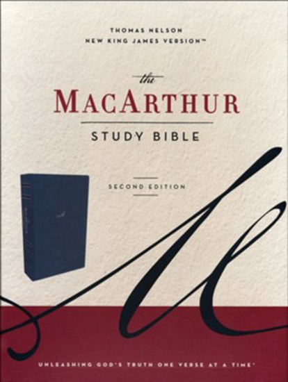 Picture of NKJV MacArthur Study Bible, Comfort Print--soft leather-look, navy blueNow fully updated and redesigned