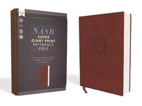 Picture of NASB Super Giant Print Reference Bible, Leathersoft, Brown, Red Letter, 1995 Text, Comfort Print