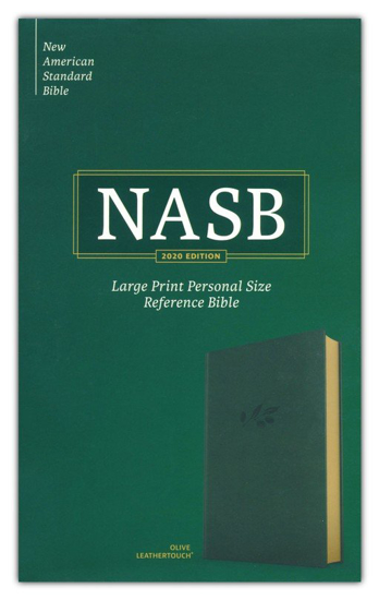 Picture of NASB Large Print Personal Size Reference Bible, Leathertouch, Olive