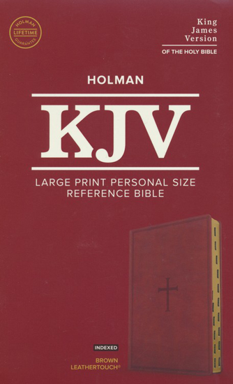 Picture of KJV Large Print Personal Size Reference Bible, Brown Leathertouch Imitation Leather, Indexed