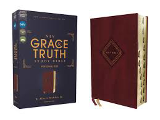 Picture of NIV Grace and Truth Personal-Size Study Bible, Comfort Print--soft leather-look, burgundy