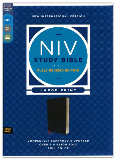 Picture of NIV Large-Print Study Bible, Fully Revised Edition, Comfort Print--bonded leather, black (indexed, red letter)