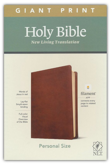 Picture of NLT Giant-Print Filament-Enabled Bible, soft leather-look, rustic brown
