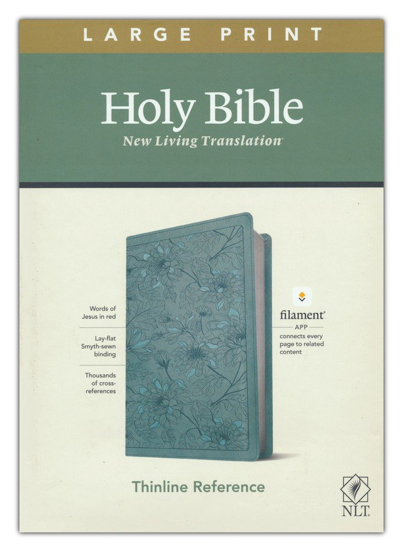Picture of NLT Large Print Thinline Filament Bible, Teal Leatherlike