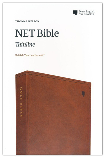 Picture of NET Comfort Print Thinline Bible--soft leather-look, brown