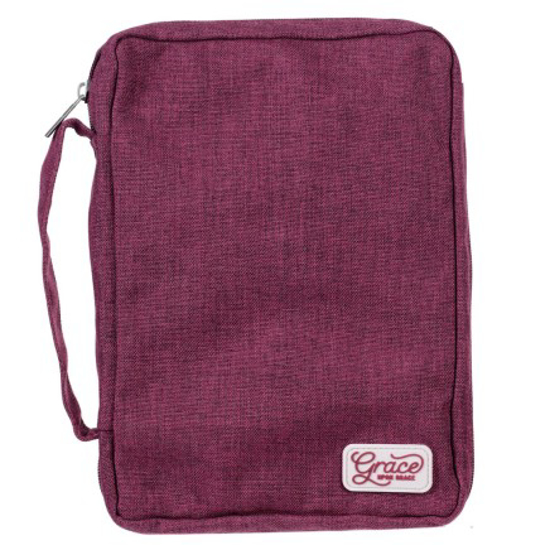 Picture of Bible Case Large Plum Grace Badge Canvas