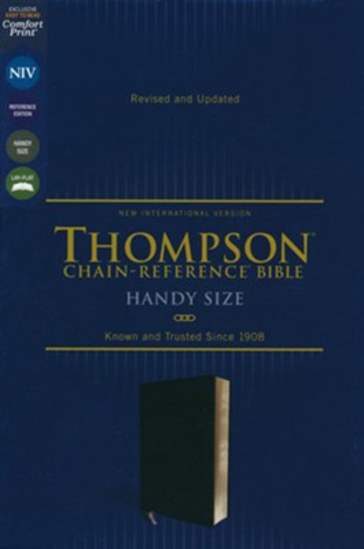 Picture of NIV Handy-Size Thompson-Chain Reference Bible, Comfort Print--European bonded leather, black