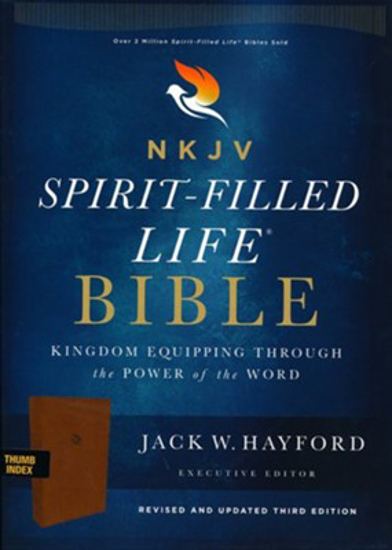 Picture of NKJV, Spirit-Filled Life Bible, Third Edition, Leathersoft, Brown, Thumb Indexed, Red Letter, Comfort Print: Kingdom Equipping Through the Power of the Word Imitation Leather by Jack Hayford