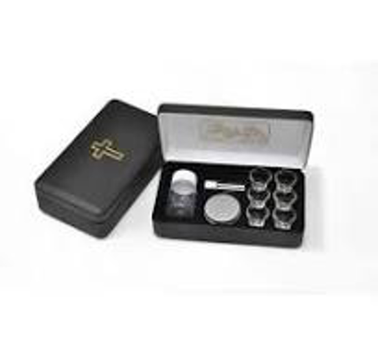 Picture of Portable Communion Set 6 Glass - Lined Box Cross On Top