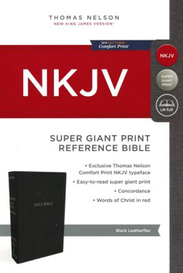 Picture of Front Cover - NKJV Comfort Print Reference Bible, Super Giant Print, Leather-Look, Black NKJV Comfort Print Reference Bible, Super Giant Print, Leather-Look, Black