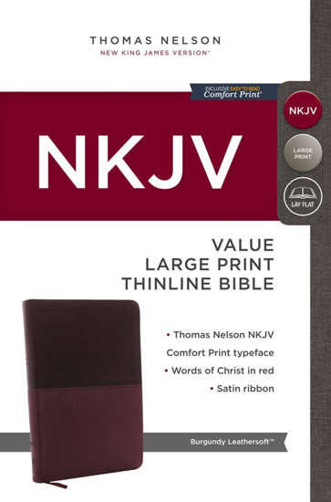 Picture of NKJV Value Thinline Bible Large Print, Imitation Leather, Burgundy