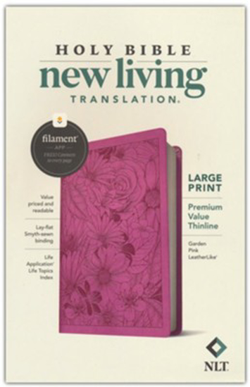 Picture of NLT Large-Print Premium Value Thinline Bible, Filament Enabled Edition--soft leather-look, pink