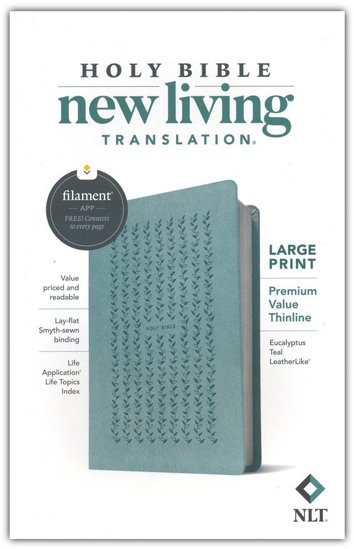 Picture of NLT Large-Print Premium Value Thinline Bible, Filament Enabled Edition--soft leather-look, teal