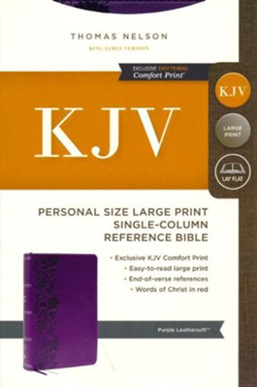 Picture of KJV, End-of-Verse Reference Bible, Personal Size Large Print, Leathersoft, Purple, Red Letter, Comfort Print