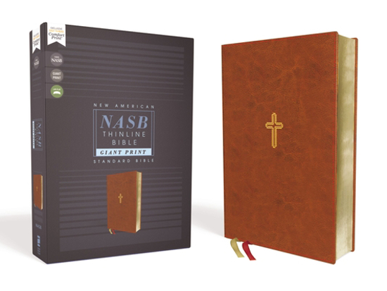 Picture of NASB Thinline Bible Giant Print Brown 1995 Text (Red Letter Edition)