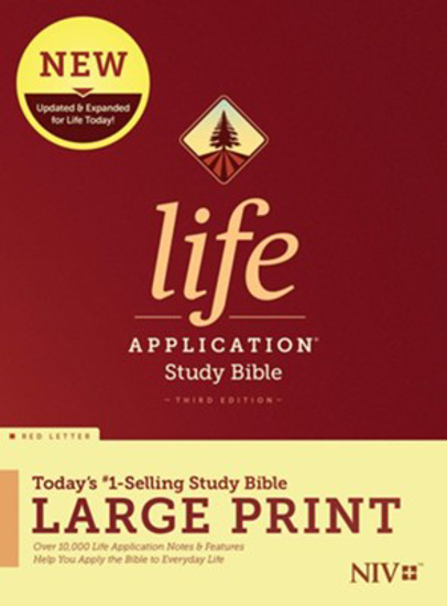 Picture of NIV Life Application Large-Print Study Bible, Third Edition hardcover, red letter