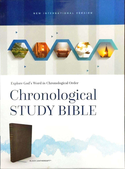 Picture of NIV Chronological Study Bible--soft leather-look, black