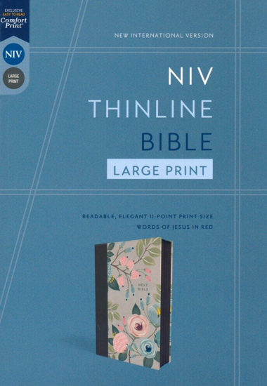 Picture of NIV Thinline Bible, Large Print, soft leather-look, floral, zippered