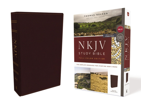 Picture of NKJV Study Bible Full-Colour Burgundy Bonded leather