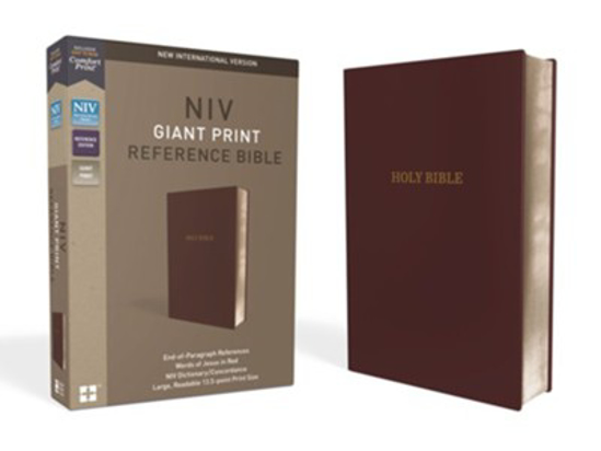 Picture of NIV Comfort Print Reference Bible, Giant Print, Leather-Look, Burgundy