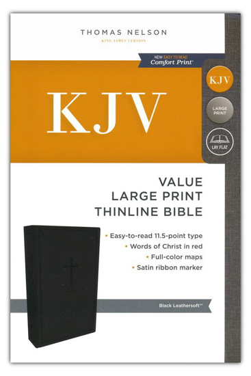 Picture of KJV, Value Thinline Bible, Large Print, Leathersoft, Black, Comfort Print