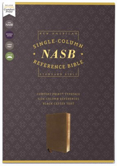 Picture of NASB Comfort Print Single-Column Reference Bible soft leather-look, brown