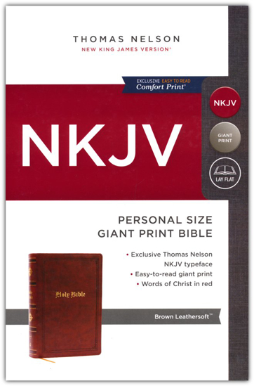 Picture of NKJV Bible: Personal Size, Giant Print--soft leather-look, brown