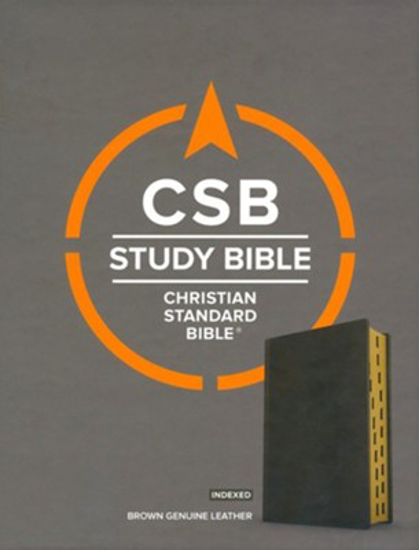 Picture of CSB Study Bible, Dark Brown, Genuine Leather, Thumb-Indexed by Holman
